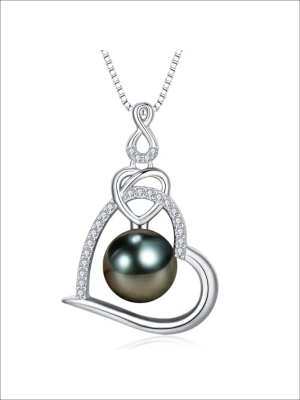 Tahitian Black Pearl Necklace 18K Gold Plated 925 Sterling Silver Pendant